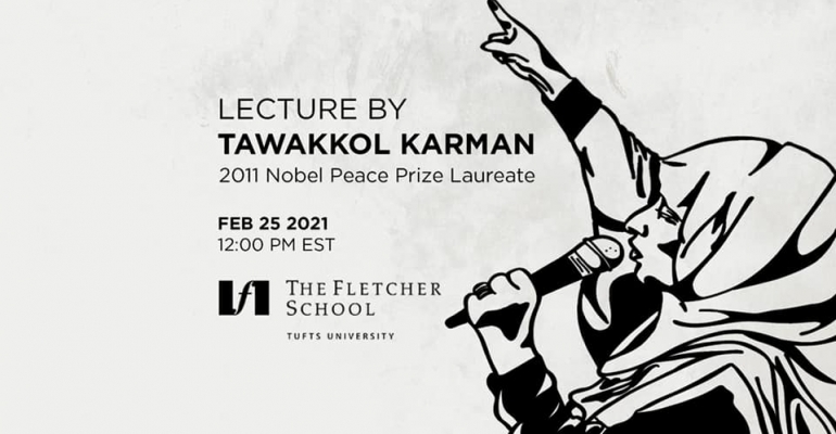 Mrs. Tawakkol Karman gives a lecture on the “Woman's Role in Revolutions” at Tufts University